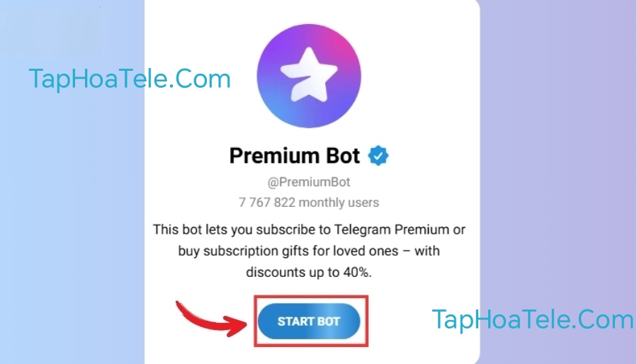 Cách đăng ký Telegram premium bot